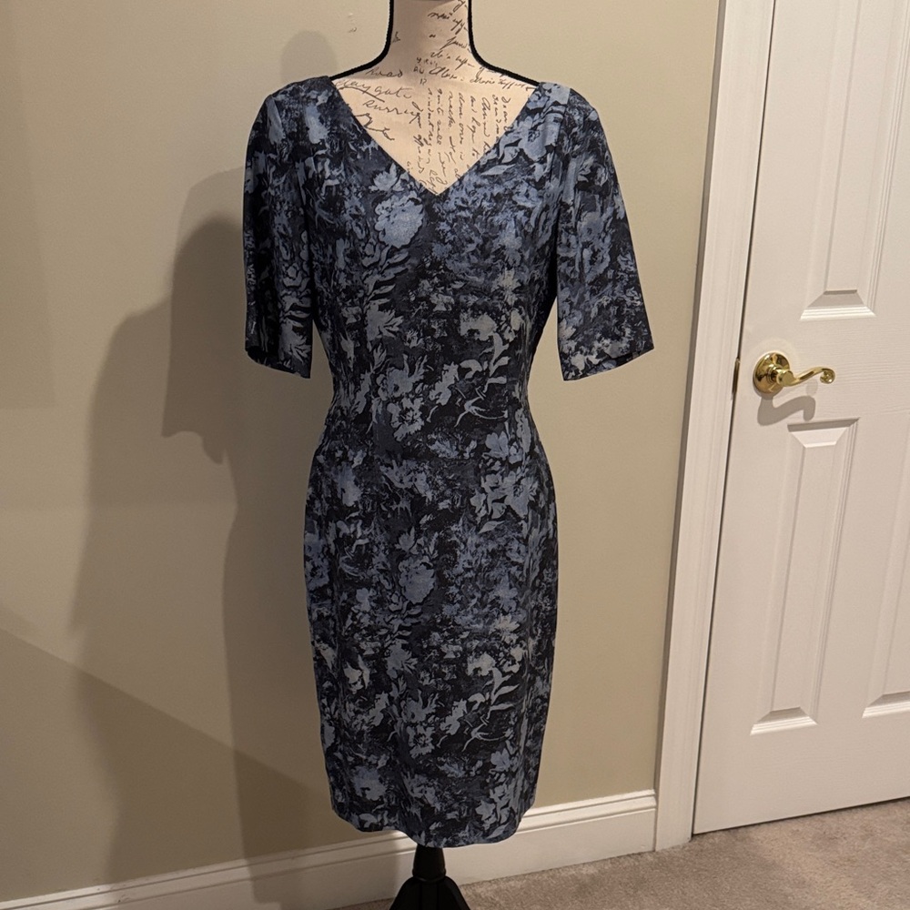 Brooks Brothers Elegant Blue Floral Dress